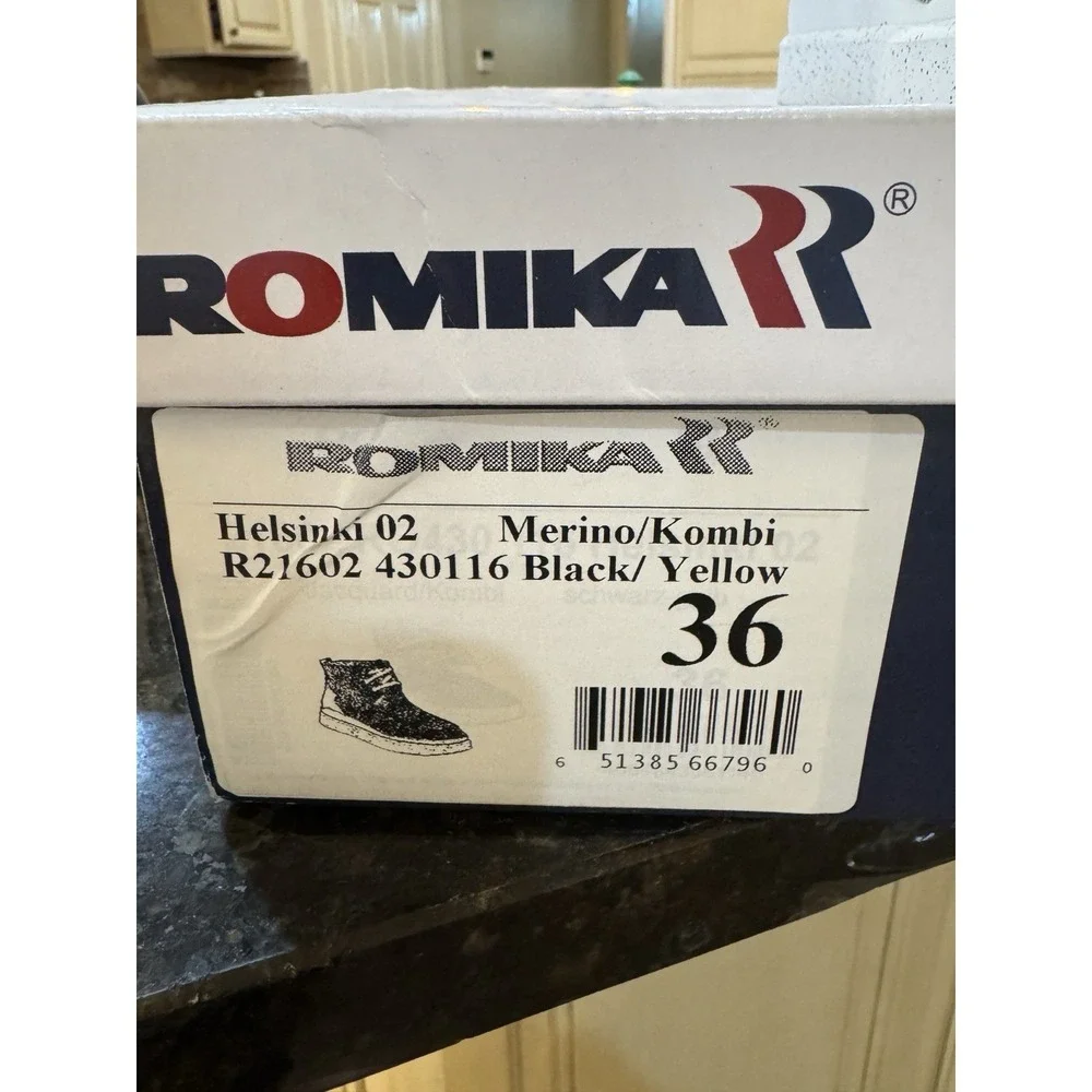 New $115 ROMIKA Helsinki 02 Fleece Lined Waterproof Sneaker‎ Boot Women Size 5.5